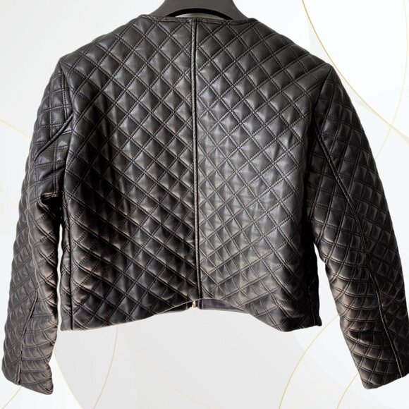 NWT Jason Wu Quilted Faux Leather Zip Front Jacket - Picture 11 of 12